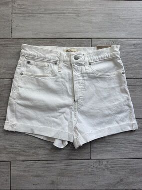 Madewell White Denim High-Rise Shorts